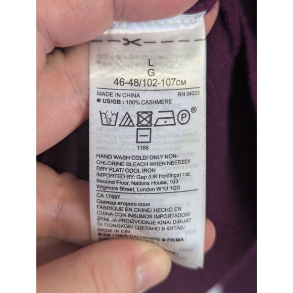 Banana Republic Cashmere Sweater Womens Large Purple Todd Duncan Scottish Yarn - Picture 4 of 7